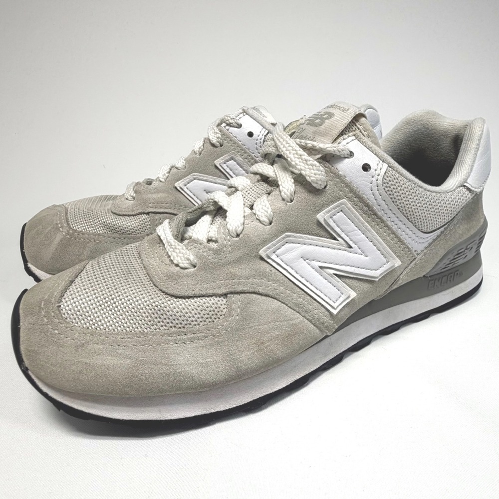 New Balance 574 Sneakers Beige Cream Suede Mesh WL574EWN Womens 7.5